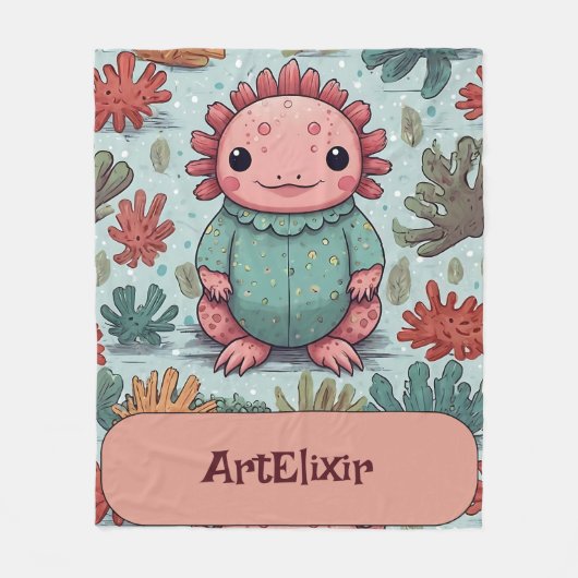 Couverture Polaire Axolotl Funny Impression unique (Devant)