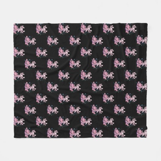 Couverture Polaire Axolotl Riding Blobfish (Devant (Horizontal))