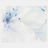 Couverture Polaire *~* Azalea Art Peinture Fleurs Turquoise blanc (Devant (Horizontal))