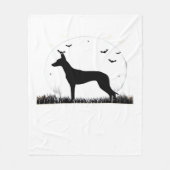 Couverture Polaire Azawakh Chien - Halloween Lune Silhouette Classiqu (Devant)