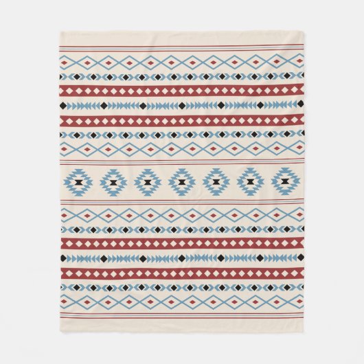 Couverture Polaire Aztec Blue Red Black Cream Mixte Motifs Motif (Devant)