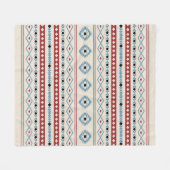 Couverture Polaire Aztec Blue Red Black Cream Mixte Motifs Motif (Devant (Horizontal))