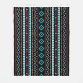 Couverture Polaire Aztec Blues Rouges Motifs Mixtes Noirs (H) Motif (Devant)