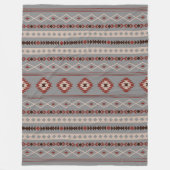 Couverture Polaire Aztec Crème rouille Brown gris Motifs mélangés Mot (Devant)