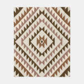 Couverture Polaire Aztec Diamond Motif Design Browns+Cream (Devant)