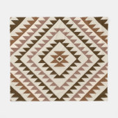 Couverture Polaire Aztec Diamond Motif Design Browns+Cream (Devant (Horizontal))