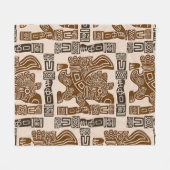 Couverture Polaire Aztec Eagle Guerrier Tribal Art antique (Devant (Horizontal))