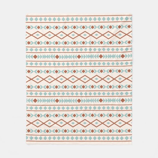 Couverture Polaire Aztec Formes Motif rouille crème Turquoise (Devant)