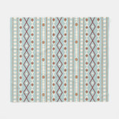 Couverture Polaire Aztec Formes Motif Rusts Crème Turquoise-Bleu (Devant (Horizontal))