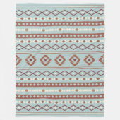 Couverture Polaire Aztec Mixte Motif Motif Rusts Crème Bleu (Devant)