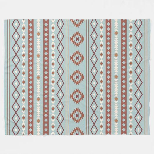 Couverture Polaire Aztec Mixte Motif Motif Rusts Crème Bleu (Devant (Horizontal))