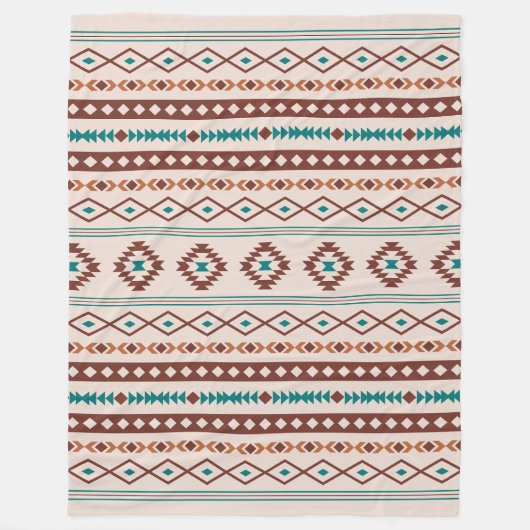 Couverture Polaire Aztec Rusts Crème Turquoise Motifs mélangés Motif (Devant)