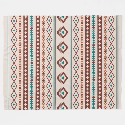 Couverture Polaire Aztec Rusts Crème Turquoise Motifs mélangés Motif (Devant (Horizontal))