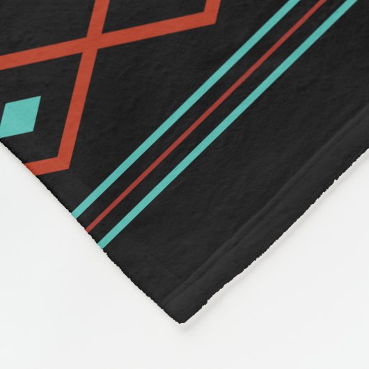 Couverture Polaire Aztec Rusts Turquoise Noir Motifs mélangés Motif (Coin)