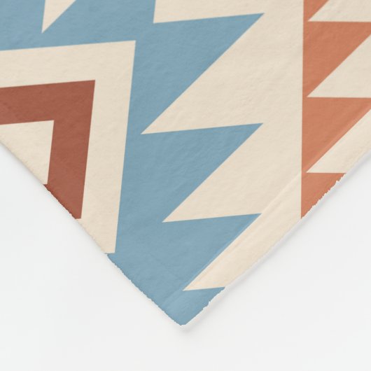 Couverture Polaire Aztec Style Motif Big Motif Blue Crm Terracottas (Coin)