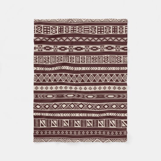 Couverture Polaire Aztec Tribal Ethnique Motif géométrique Beige Brow (Devant)
