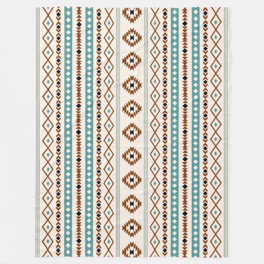 Couverture Polaire Aztec Turquoise Ter Blk Crm Motifs Mixés (H) Motif (Devant)