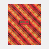 Couverture Polaire Aztèque rouge orange vert (Devant)