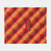 Couverture Polaire Aztèque rouge orange vert (Devant (Horizontal))