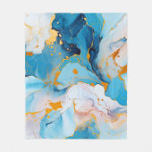 Couverture Polaire Azure Marble with Golden Splashes (Devant)