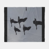 Couverture Polaire B46 Oies canadiennes en silhouette de vol (Devant (Horizontal))