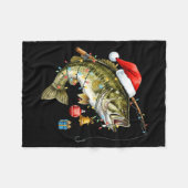 Couverture Polaire B Fish Festive Lights Christmas Funny Fishing Long (Devant (Horizontal))