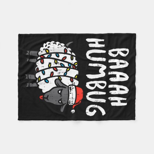 Couverture Polaire Baaah Humbug Sheep Xmas Lights Funny Anti Christma (Devant (Horizontal))