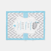 Couverture Polaire Baby Blue Elephant conception de garde de naissanc (Devant (Horizontal))