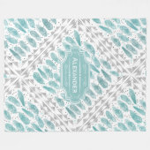 Couverture Polaire Baby Boy Abstrait Motif de plume (Devant (Horizontal))