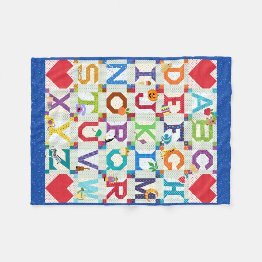 Couverture Polaire Baby Boy Alphabet Conception de surface composée (Devant (Horizontal))