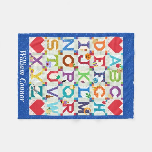 Couverture Polaire Baby Boy Alphabet Conception de surface composée (Devant (Horizontal))