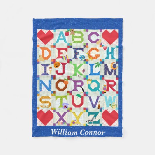 Couverture Polaire Baby Boy Alphabet Conception de surface composée (Devant)