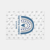 Couverture Polaire Baby Boy Rainbow and Hearts Personalized (Devant (Horizontal))