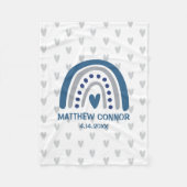 Couverture Polaire Baby Boy Rainbow and Hearts Personalized (Devant)