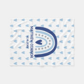 Couverture Polaire Baby Boy Rainbow and Hearts Personalized (Devant (Horizontal))