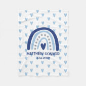 Couverture Polaire Baby Boy Rainbow and Hearts Personalized (Devant)