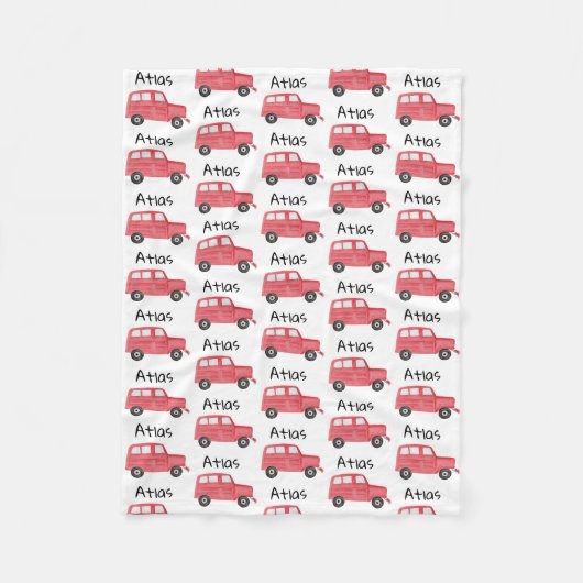 Couverture Polaire Baby Boy Red Jeep Car personnalisée (Devant)