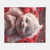 Couverture Polaire Baby Cupid & Roses (Devant (Horizontal))