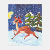 Couverture Polaire Baby Deer in Santa Hat (Devant)