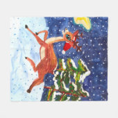 Couverture Polaire Baby Deer in Santa Hat (Devant (Horizontal))