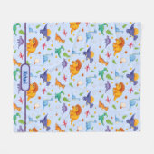 Couverture Polaire Baby Dinosaur Personnaliser Nom du garçon Fleece B (Devant (Horizontal))