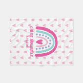 Couverture Polaire Baby Girl Rainbow and Hearts Personalized (Devant (Horizontal))