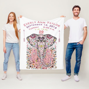 Couverture Polaire Baby Girl rose enregistrement de naissance Statist