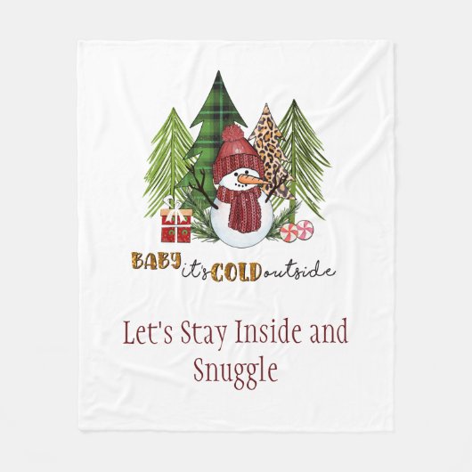 Couverture Polaire Baby It's Cold Outside Christmas Personnalisé (Devant)