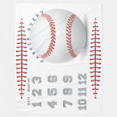 Couverture Polaire Baby Milestone Blanket Baseball (Devant)