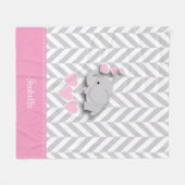 Couverture Polaire Baby Pink Elephant - Personnaliser (Devant (Horizontal))
