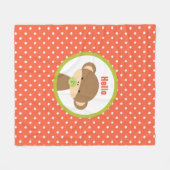 Couverture Polaire Baby Safari Singe avec Pacifier Bonjour (Devant (Horizontal))