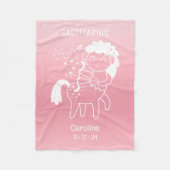 Couverture Polaire Baby Sagittarius Zodiac Star Nom Birthdate Pink (Devant)