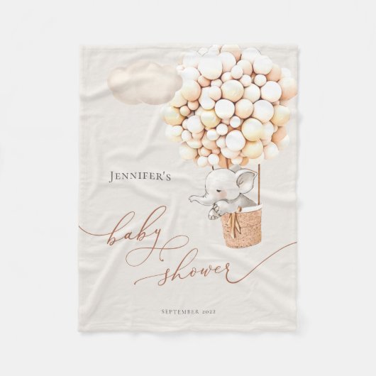 Couverture Polaire Baby shower à ballon éléphant (Devant)