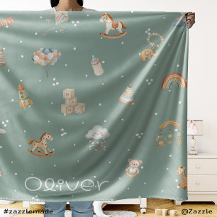 Couverture Polaire Baby shower Boho personnalisé